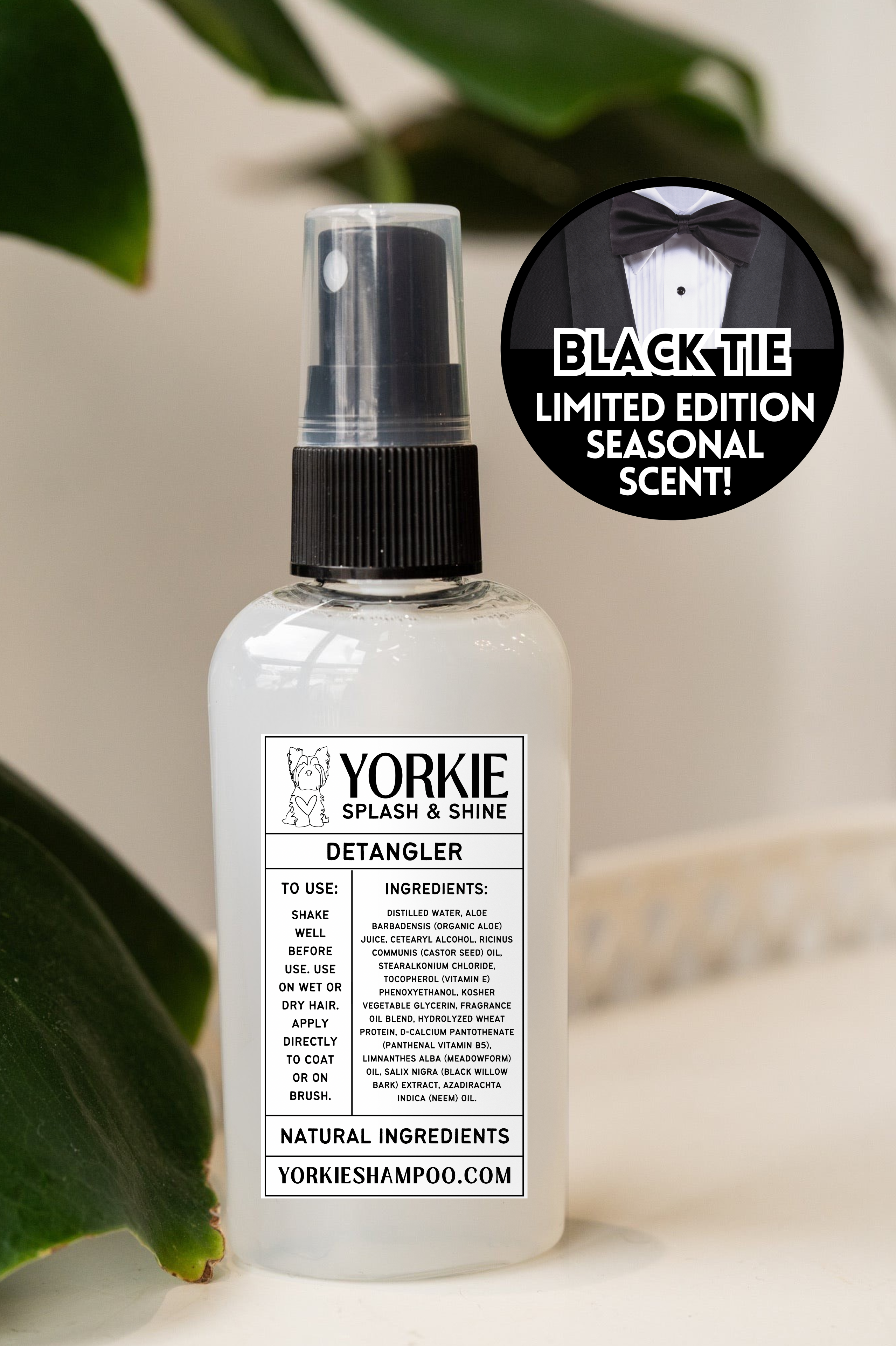 Limited Edition Yorkie Sheen DETANGLER - Black Tie