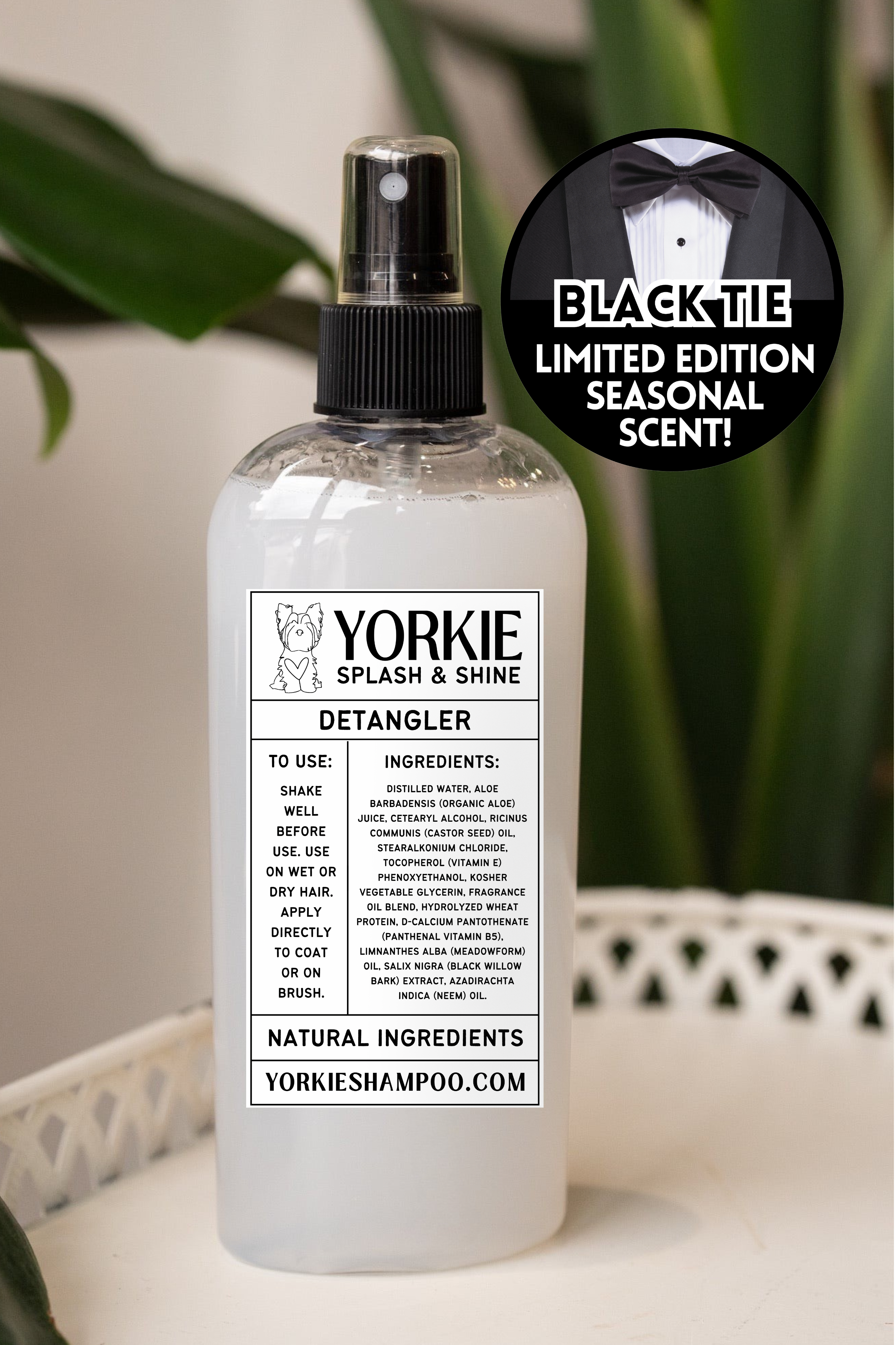 Limited Edition Yorkie Sheen DETANGLER - Black Tie